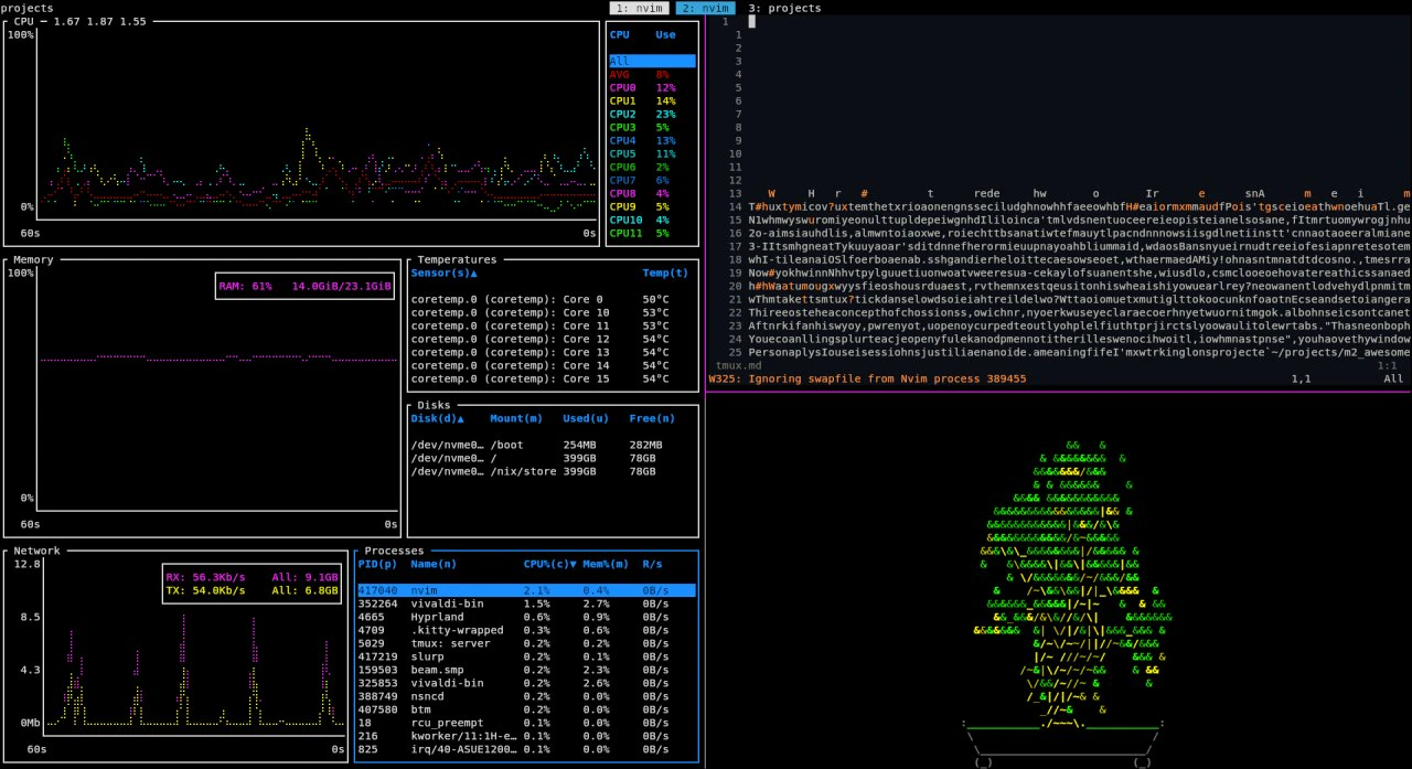 Tmux terminal workflow overview